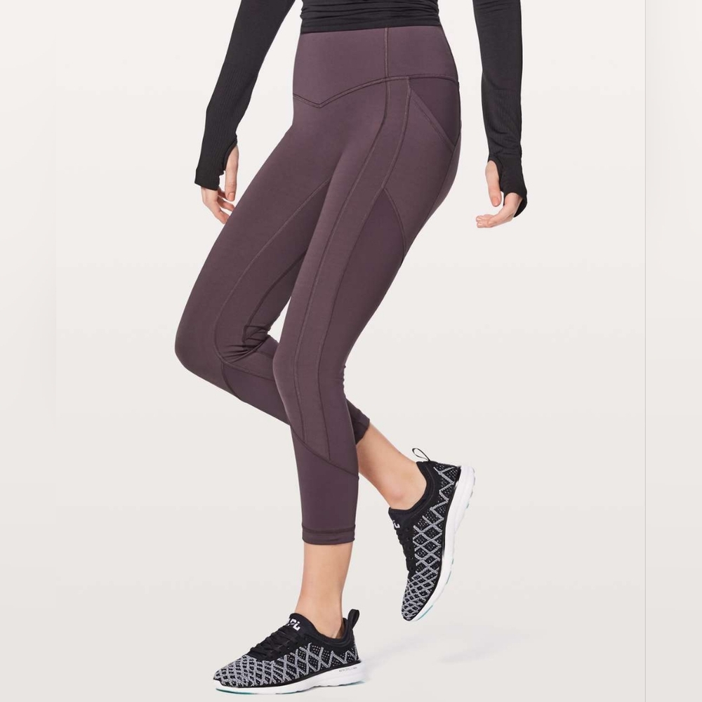 Lululemon All The Right Places Crop II *23" Black Currant